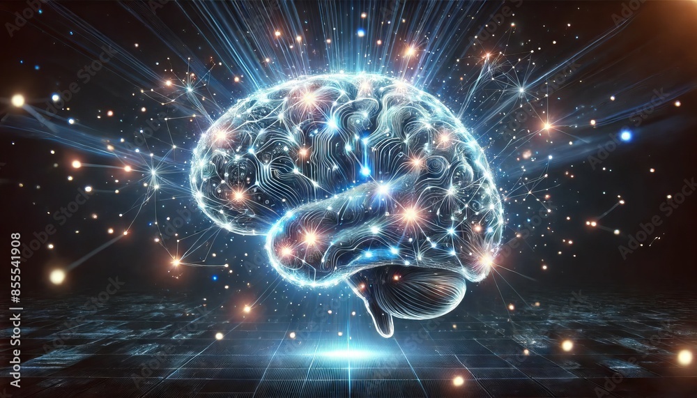 custom made wallpaper toronto digitalNeural Network - Digital Brain Illustration