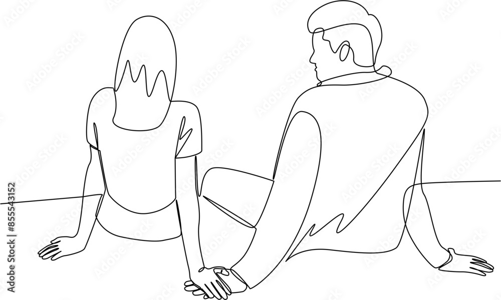 Couple in love one line art illustration vector Couple in love one line art illustration vector