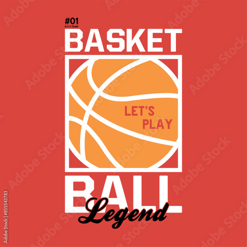 varsity style print design as vector with basketball ball drawing