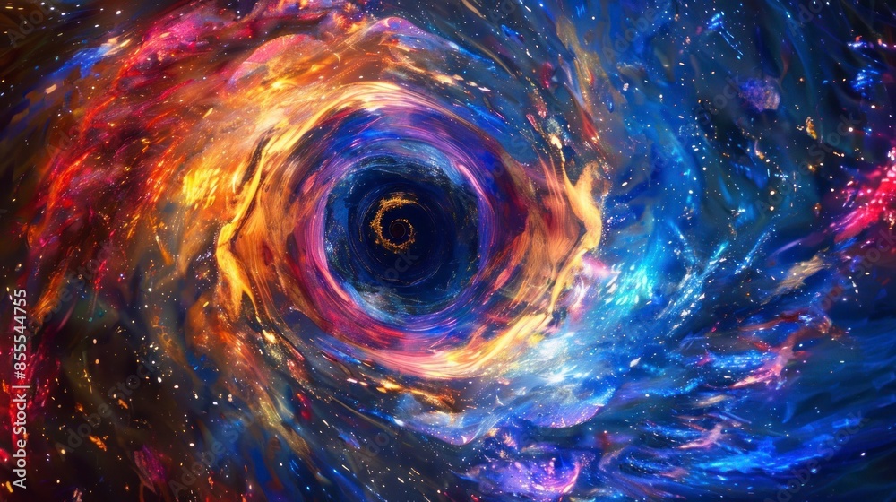 Obraz premium Galactic vortex phenomena creating a captivating cosmic display.