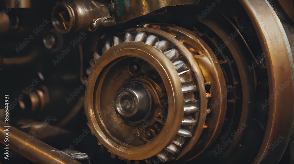 a close up of a machine with a gear wheel a close up of a machine with a gear wheel