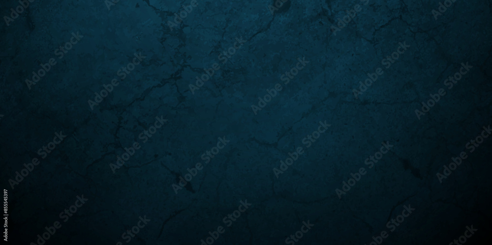 Obraz premium Dark blue limestone marble stone grunge cement smooth gradient wall backdrop texture background with high resolution. Old wall texture cement dark blue background abstract dark black color design.