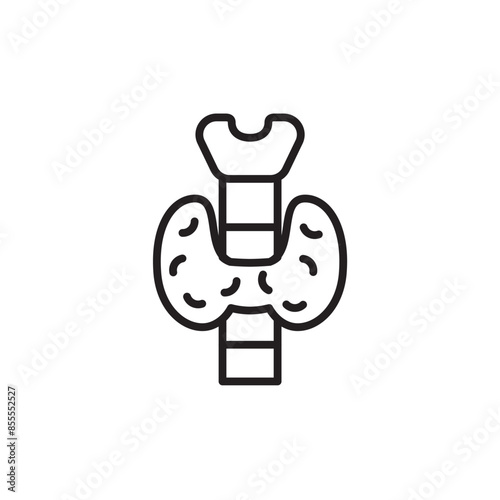 Thyroid icon, human anatomy body