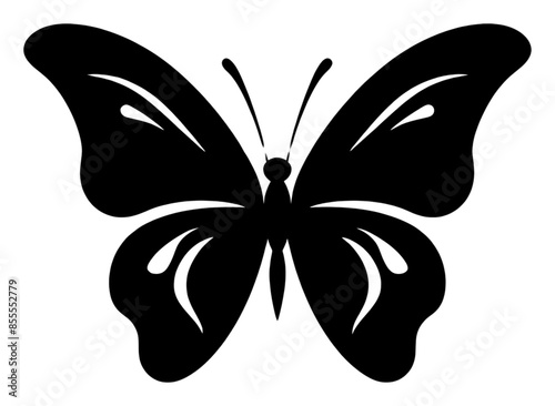 PNG Butterfly logo icon silhouette animal black. © Rawpixel.com