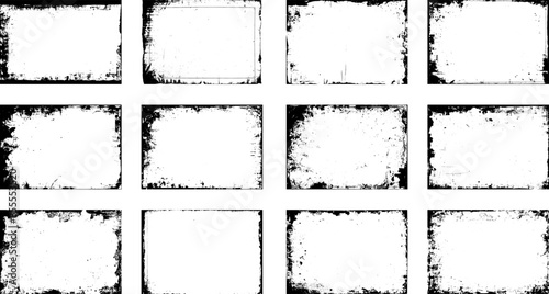 Grunge frame collection. Vector border set.