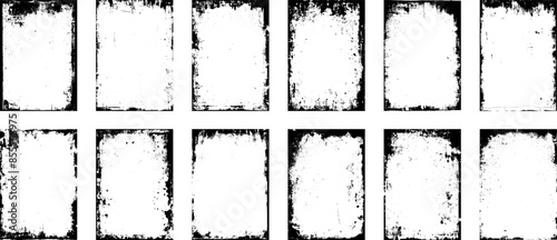 Set of Decorative vintage frames and borders set. Grunge frame collecton. Grounge border set. Spray Paint Vector Elements isolated on White Background. 