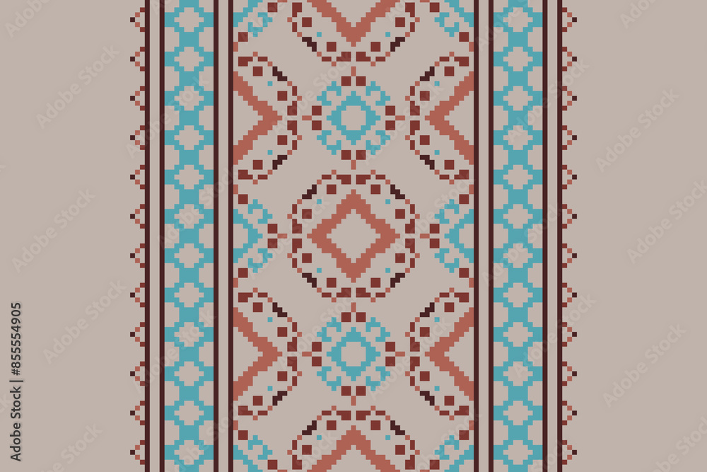 Pixel Ethnic Ikat tropical seamless pattern. Motif ethnic handmade beautiful Ikat art. Ikat ethnic tribal, boho colors seamless wallpaper. Abstract traditional Pixel Ethnic Ikat tropical seamless pattern. Motif ethnic handmade beautiful Ikat art. Ikat ethnic tribal, boho colors seamless wallpaper. Abstract traditional
