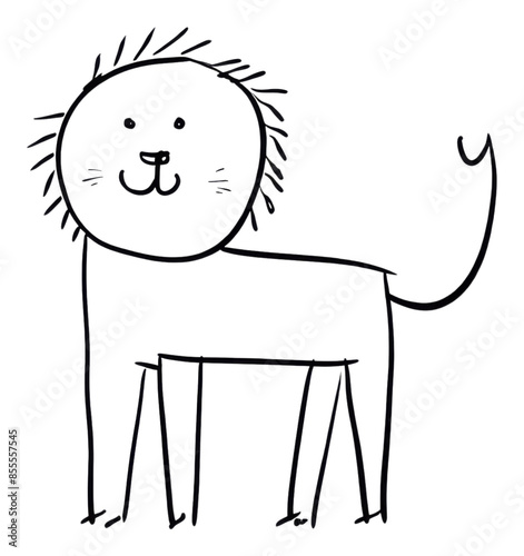 PNG Lion sketch drawing line. photo