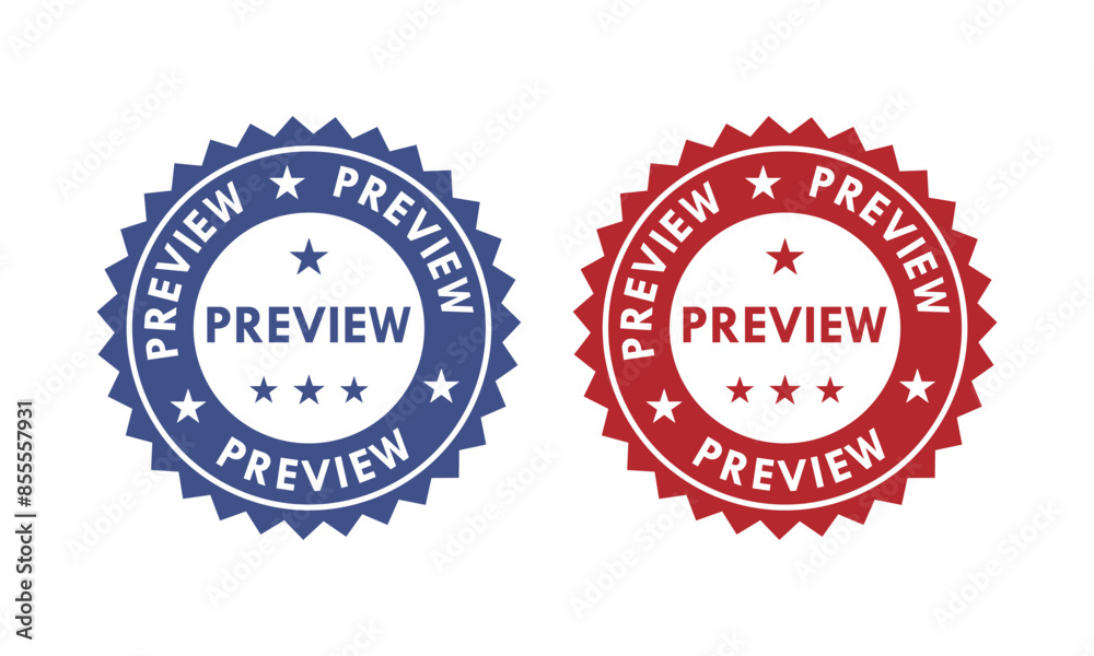 Preview badge design template illustration Preview badge design template illustration