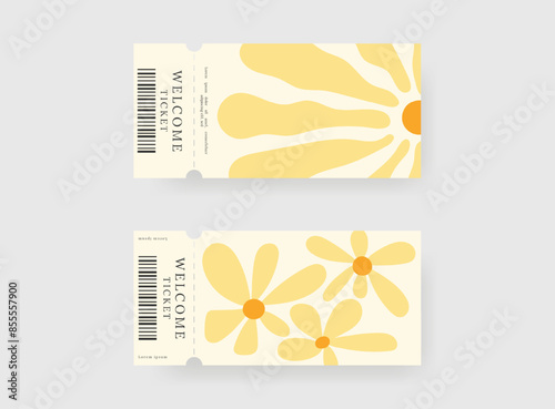 Event ticket template set. Vector template illustration.