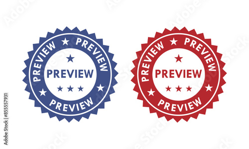 Preview badge design template illustration