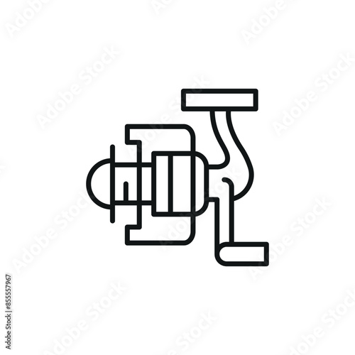 Fishing Reel Icon. Simple fishing reel icon for social media, app, and web design. Vector illustration.
