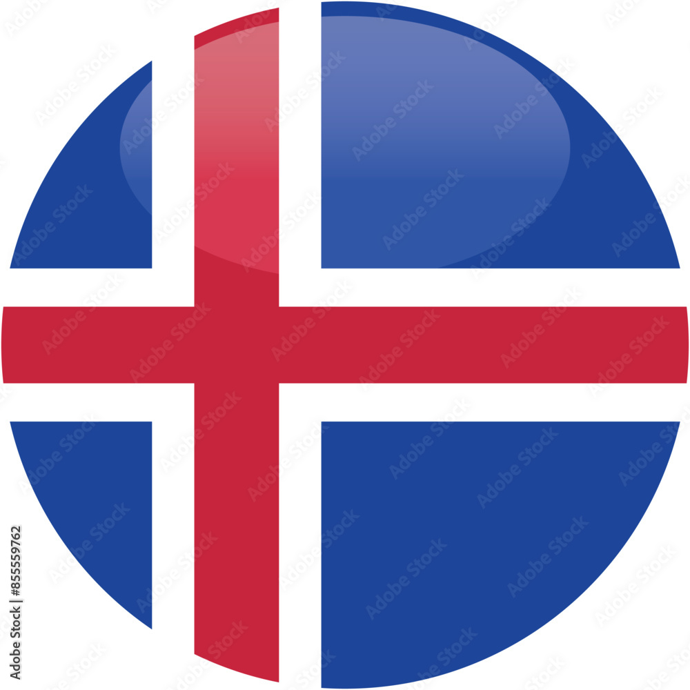 Fototapeta premium Round Icon flag vector of Iceland
