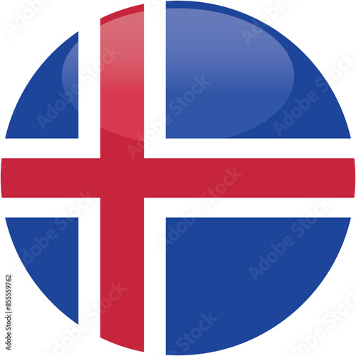 Round Icon flag vector of Iceland