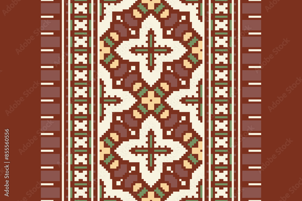 Pixel Ethnic Ikat tropical seamless pattern. Motif ethnic handmade beautiful Ikat art. Ikat ethnic tribal, boho colors seamless wallpaper. Abstract traditional Pixel Ethnic Ikat tropical seamless pattern. Motif ethnic handmade beautiful Ikat art. Ikat ethnic tribal, boho colors seamless wallpaper. Abstract traditional