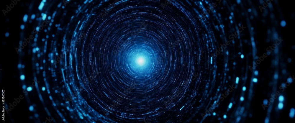 swirling vortex of blue data points forming swirling vortex of blue data points forming