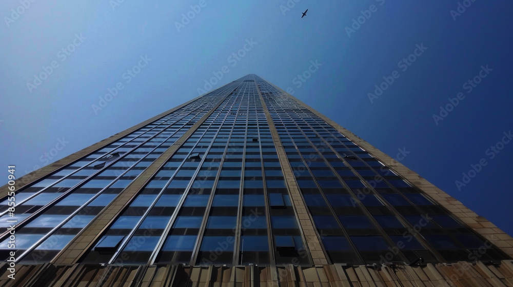 Fototapeta premium photo high building take photo from below