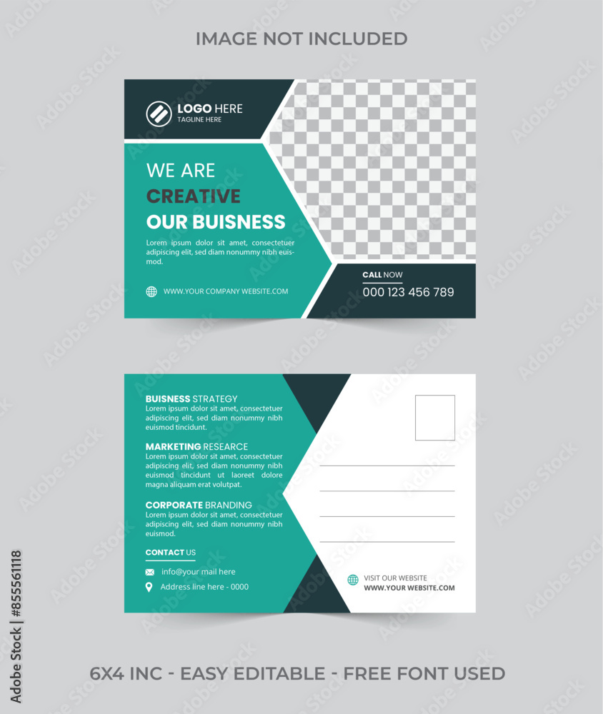 Simple corporate post card template design Simple corporate post card template design