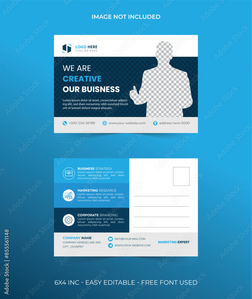 Obraz premium Simple corporate post card template design