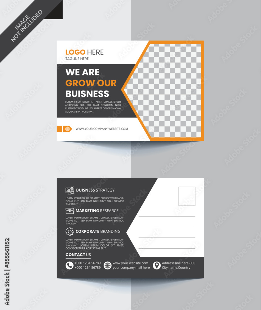 Simple corporate post card template design Simple corporate post card template design