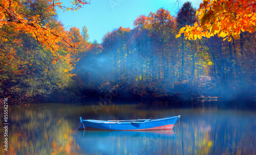 Autumn landscape in (seven lakes) Yedigoller Park Bolu, Turkey