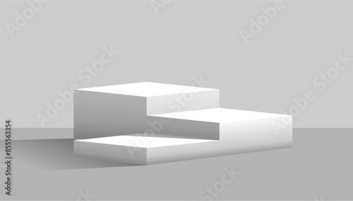 stairs block cube podium stage 3d Abstract minimal scene mockup products display, Stage showcase. Vector geometric form