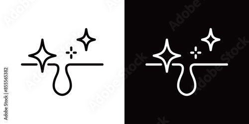 シンプルな綺麗な毛穴のラインアイコン