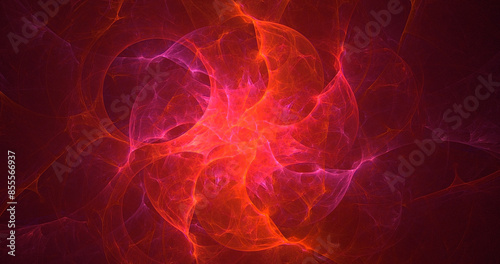 3D manual Fractal illustration. Abstract rendering multicolor technology light background. The illustration is not generated by AI. © BetiBup33