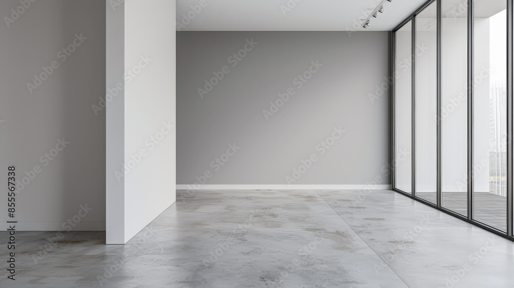 Empty room interiors in neutral tones with minimal or no furniture in a residential interior design composition. Apartment interior with ample copy space. Empty room interiors in neutral tones with minimal or no furniture in a residential interior design composition. Apartment interior with ample copy space.