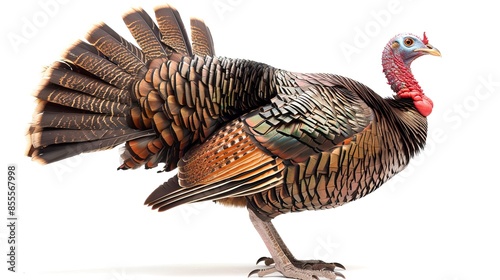 Turkey bird isolated on white background photo