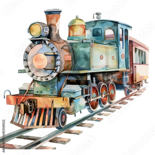 watercolor train clipart
