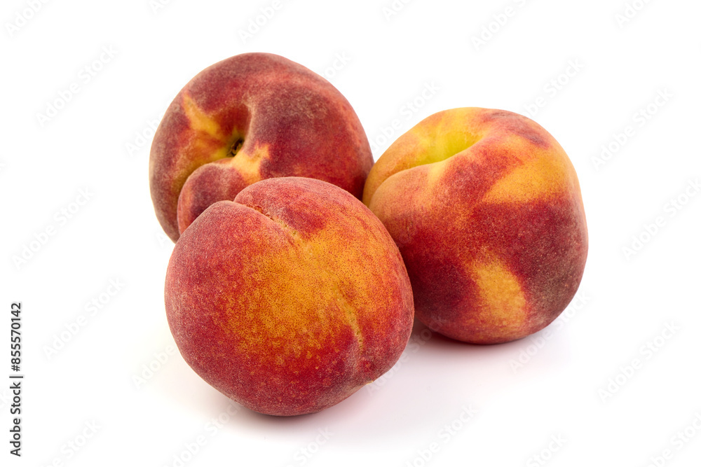 Juicy peaches, isolated on white background. Juicy peaches, isolated on white background.