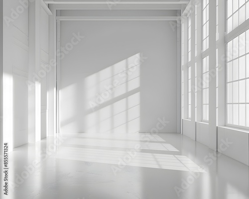 Clean White Studio Backdrop with Even Lighting for Professional Product Presentation Concept