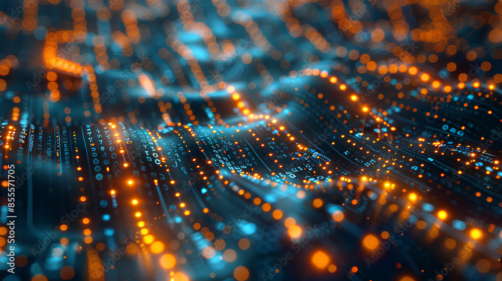 Fototapeta premium Abstract technology background. Artificial intelligence. Science background. Big data visualization