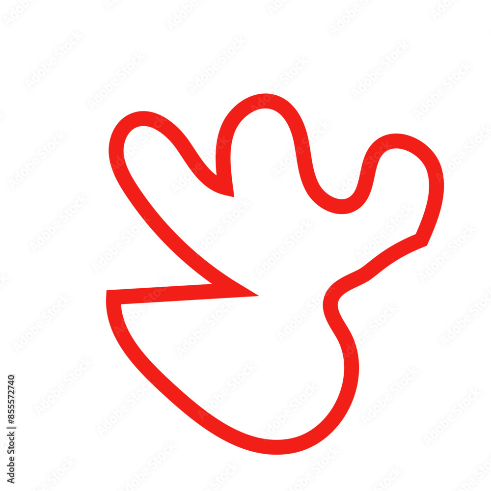 Red outline abstract shape vector Red outline abstract shape vector