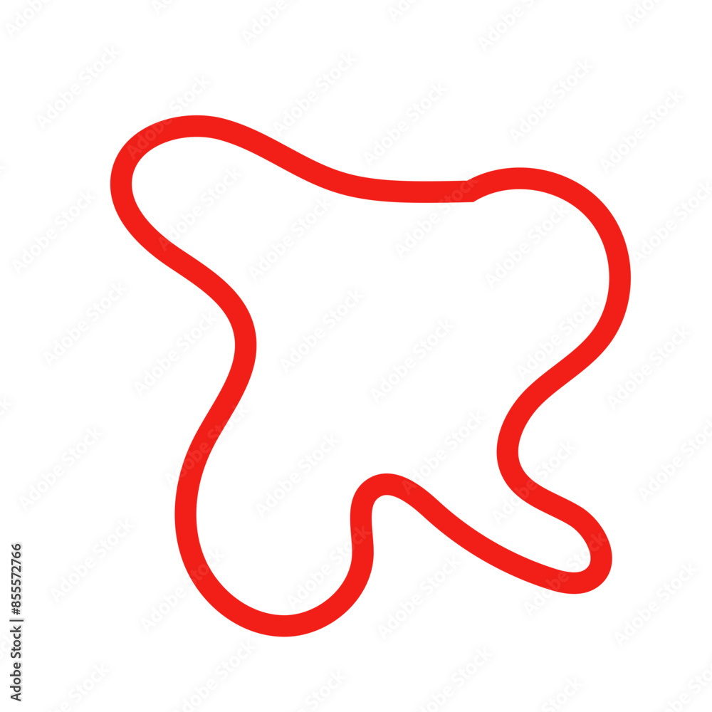 Red outline abstract shape vector 