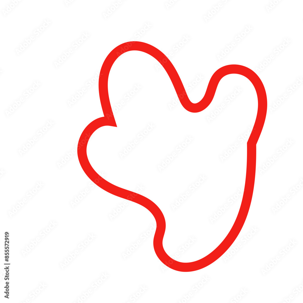 Red outline abstract shape vector Red outline abstract shape vector