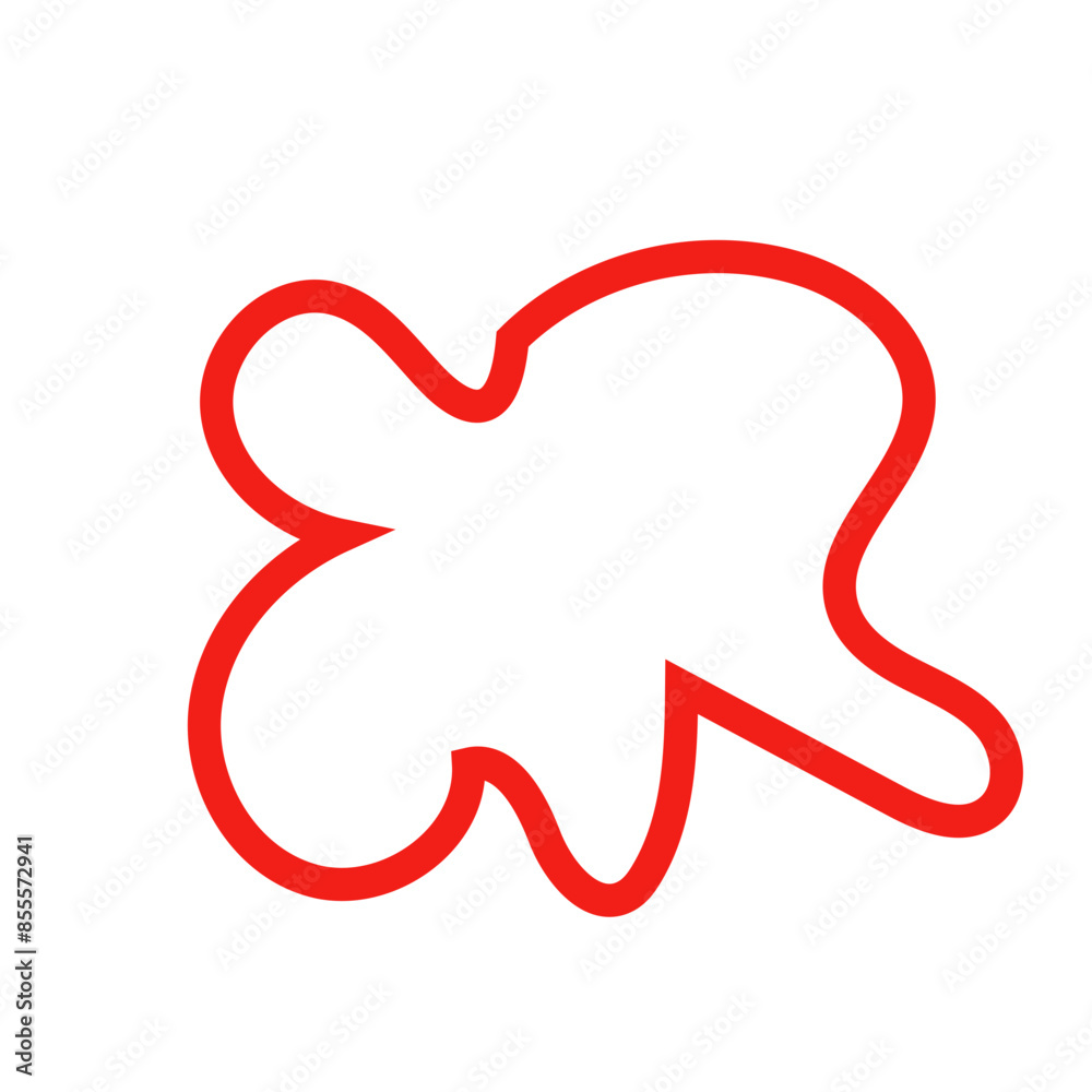 Red outline abstract shape vector Red outline abstract shape vector