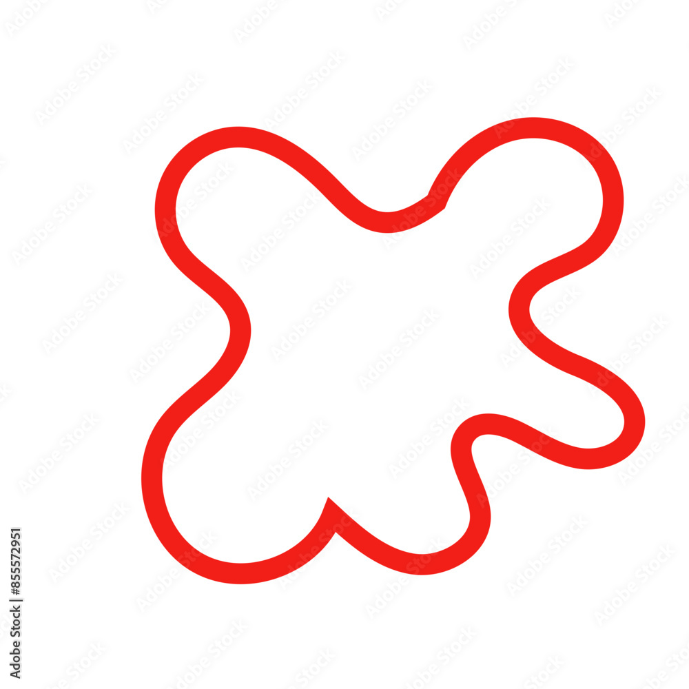 Red outline abstract shape vector Red outline abstract shape vector