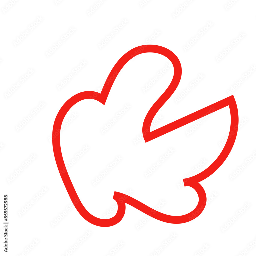 Red outline abstract shape vector Red outline abstract shape vector