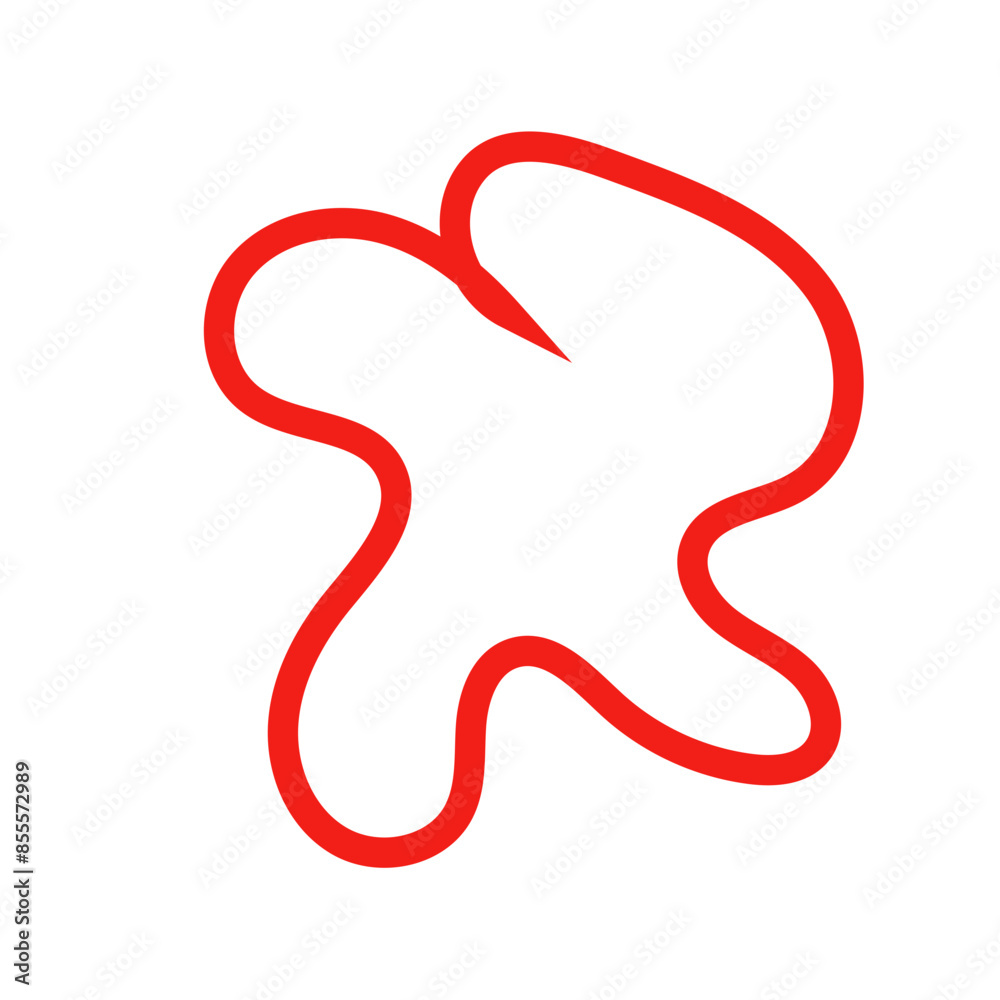 Red outline abstract shape vector 