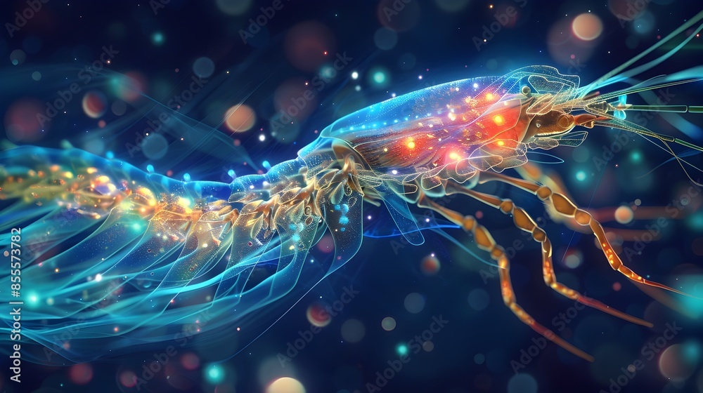 Futuristic of the Anatomy of a Datnioides Polota with Holographic Effects Futuristic of the Anatomy of a Datnioides Polota with Holographic Effects