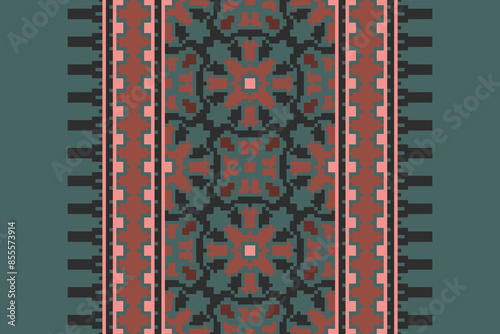 Ethnic pattern vector background. seamless pattern traditional, Design for background, wallpaper, Batik, fabric, carpet, clothing, wrapping, and textile. ethnic pattern Vector illustration.