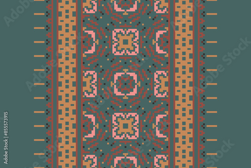 Ethnic pattern vector background. seamless pattern traditional, Design for background, wallpaper, Batik, fabric, carpet, clothing, wrapping, and textile. ethnic pattern Vector illustration.