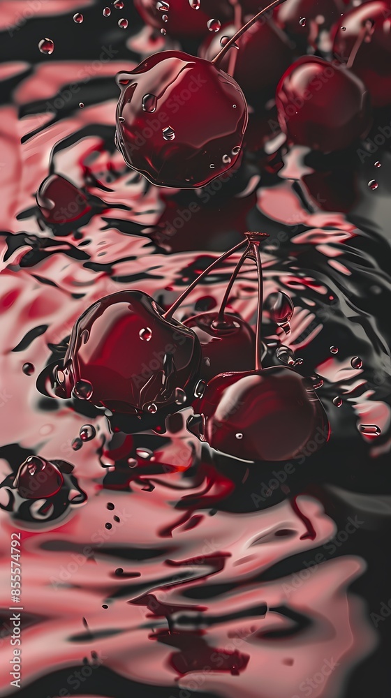 Obraz premium Cherry splash