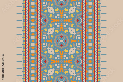 Ethnic pattern vector background. seamless pattern traditional, Design for background, wallpaper, Batik, fabric, carpet, clothing, wrapping, and textile. ethnic pattern Vector illustration.