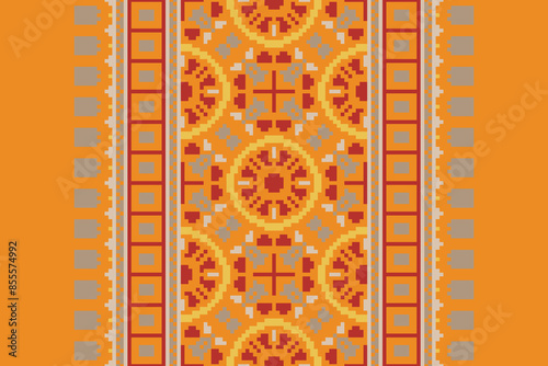 Ethnic pattern vector background. seamless pattern traditional, Design for background, wallpaper, Batik, fabric, carpet, clothing, wrapping, and textile. ethnic pattern Vector illustration.