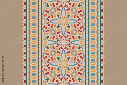 Ethnic pattern vector background. seamless pattern traditional, Design for background, wallpaper, Batik, fabric, carpet, clothing, wrapping, and textile. ethnic pattern Vector illustration.