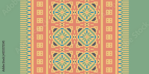 Ethnic pattern vector background. seamless pattern traditional, Design for background, wallpaper, Batik, fabric, carpet, clothing, wrapping, and textile. ethnic pattern Vector illustration.