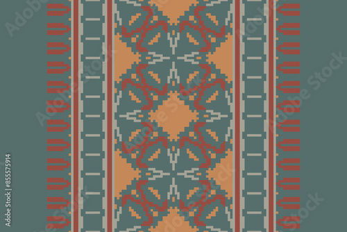 Ethnic pattern vector background. seamless pattern traditional, Design for background, wallpaper, Batik, fabric, carpet, clothing, wrapping, and textile. ethnic pattern Vector illustration.